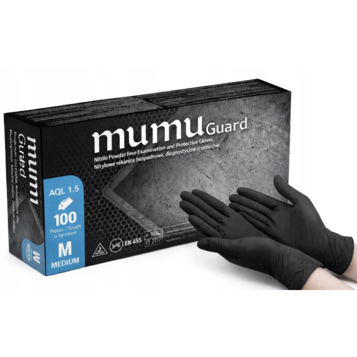 Rękawice nitrylowe - MUMU GUARD  CZARNE