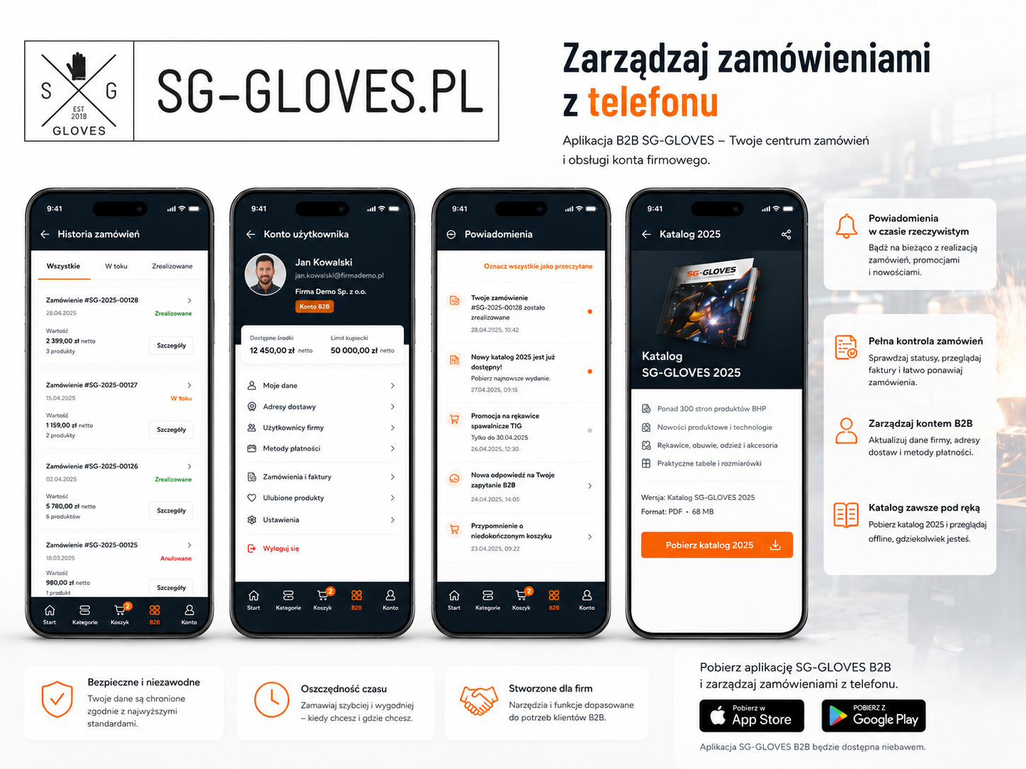 Aplikacja SG-GLOVES zamówienia